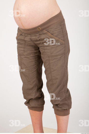 Thigh Whole Body Woman Casual Trousers Pregnant Studio photo references