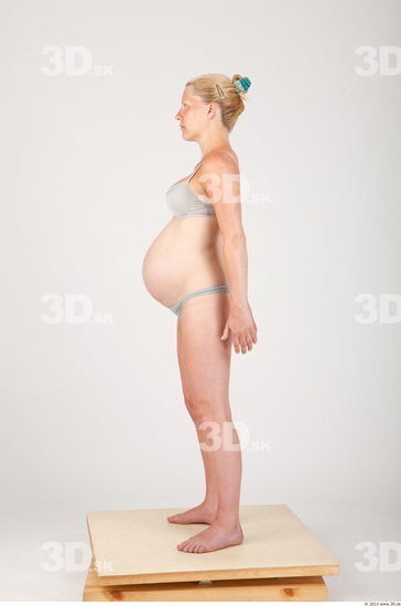 Whole Body Woman Casual Underwear Pregnant Studio photo references