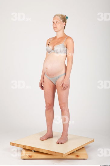 Whole Body Woman Casual Underwear Pregnant Studio photo references