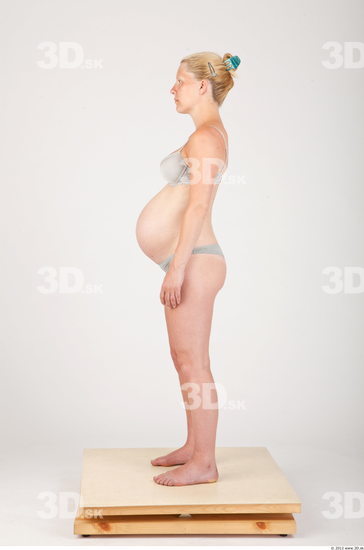 Whole Body Woman Casual Underwear Pregnant Studio photo references