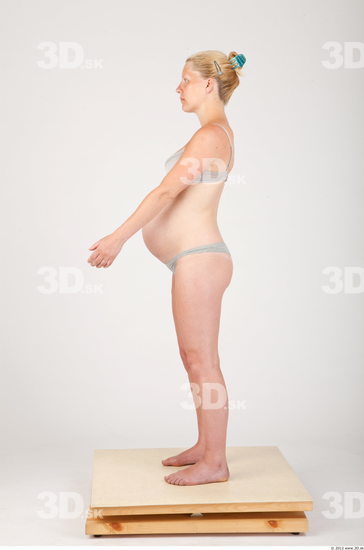 Whole Body Woman Casual Underwear Pregnant Studio photo references