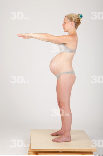 Whole Body Woman Casual Underwear Pregnant Studio photo references