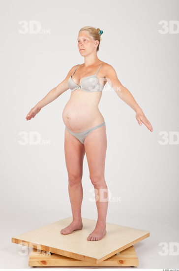 Whole Body Woman Casual Underwear Pregnant Studio photo references