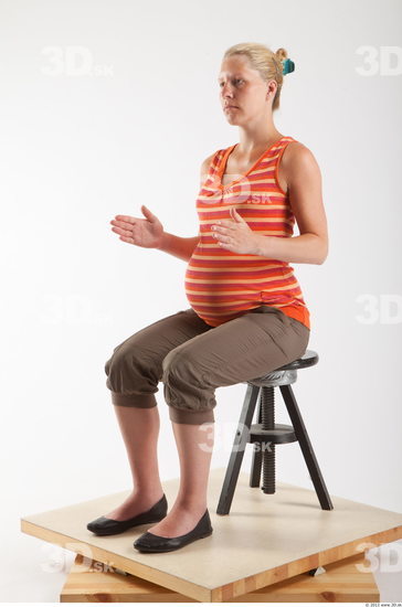 Whole Body Woman Artistic poses White Casual Pregnant