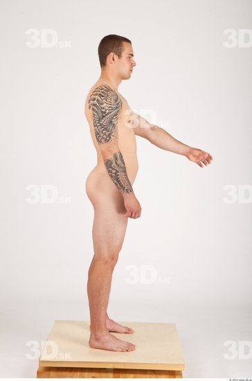 Whole Body Man Animation references Tattoo Nude Casual Average Studio photo references