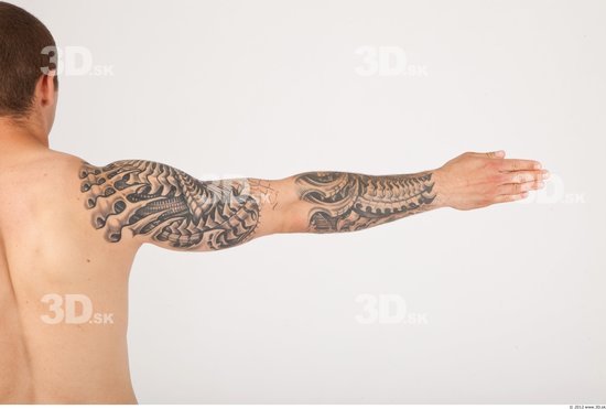 Arm Whole Body Man Animation references Tattoo Nude Casual Average Studio photo references