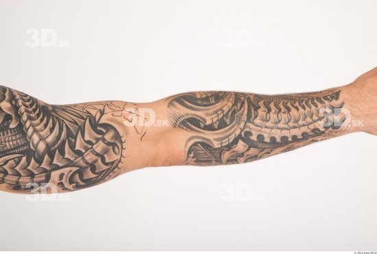 Forearm Whole Body Man Animation references Tattoo Nude Casual Average Studio photo references