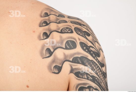 Whole Body Skin Man Animation references Tattoo Nude Casual Average Studio photo references