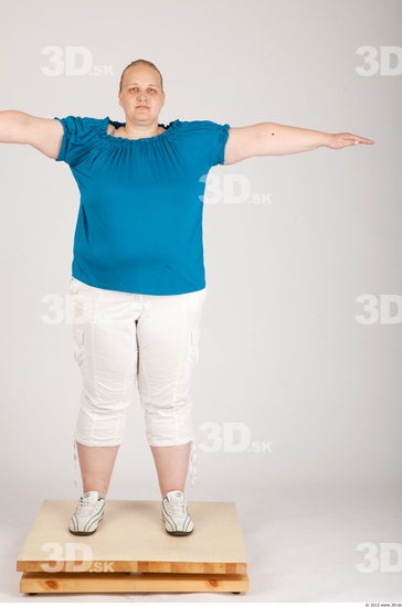 Whole Body Woman Animation references T poses Casual Overweight Studio photo references