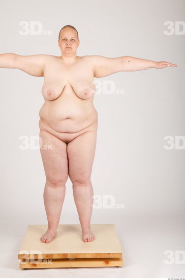 Whole Body Woman Animation references T poses Nude Casual Overweight Studio photo references