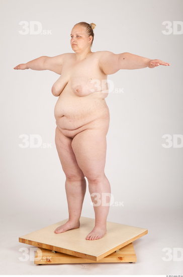 Whole Body Woman Animation references T poses Nude Casual Overweight Studio photo references