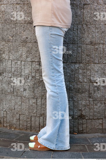 Leg Woman White Casual Jeans Average