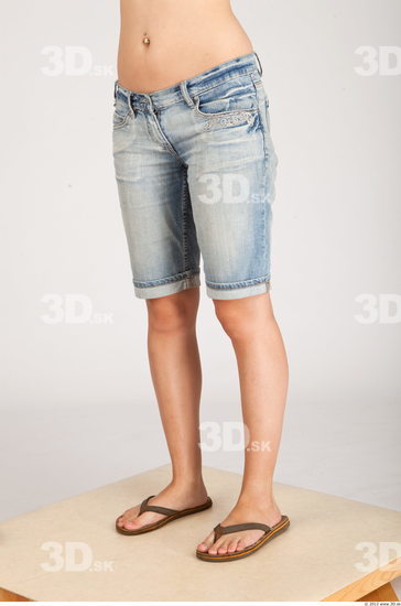 Leg Whole Body Woman Animation references Casual Shorts Slim Studio photo references