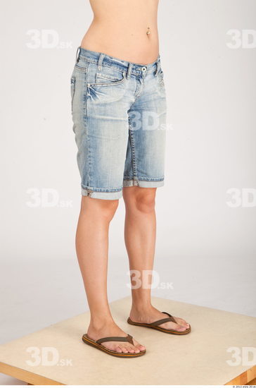 Leg Whole Body Woman Animation references Casual Shorts Slim Studio photo references