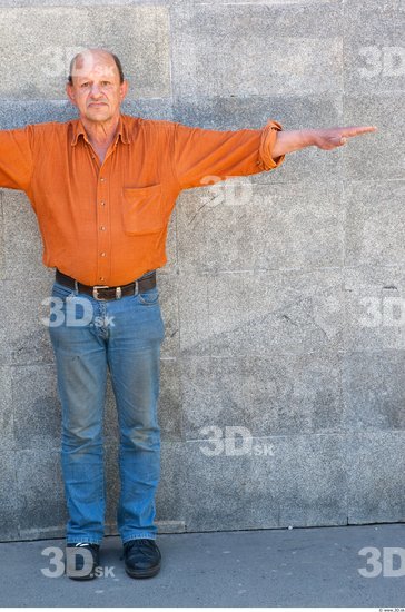 Whole Body Head Man T poses Casual Average Bald Street photo references