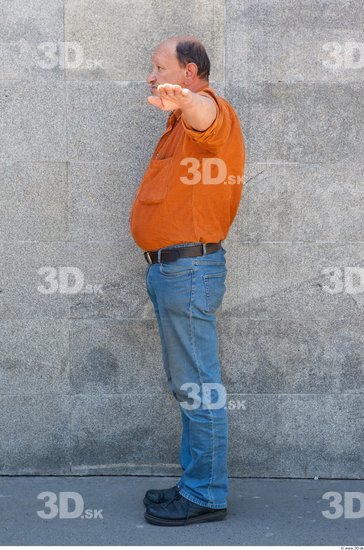 Whole Body Head Man T poses Casual Average Bald Street photo references