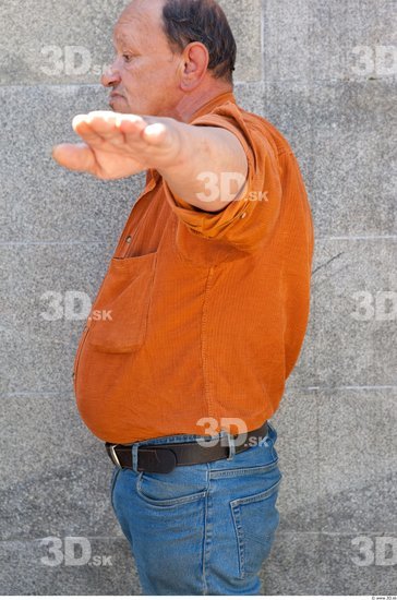 Upper Body Head Man Casual Shirt Average Bald Street photo references