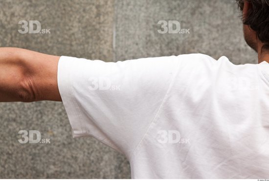 Arm Man Casual Shirt T shirt Average Street photo references