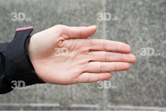 Hand Woman Casual Windbreaker Average Street photo references