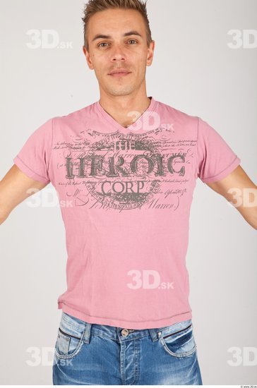 Upper Body Whole Body Man Animation references Casual Shirt T shirt Athletic Studio photo references