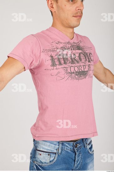 Upper Body Whole Body Man Animation references Casual Shirt T shirt Athletic Studio photo references