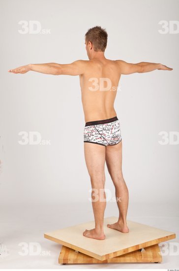 Whole Body Man Animation references T poses Casual Underwear Athletic Studio photo references