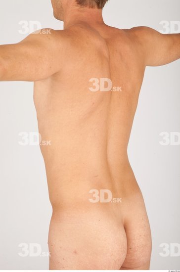 Whole Body Back Man Animation references Nude Casual Athletic Studio photo references