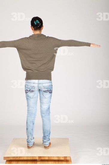 Whole Body Woman Animation references T poses Casual Slim Studio photo references