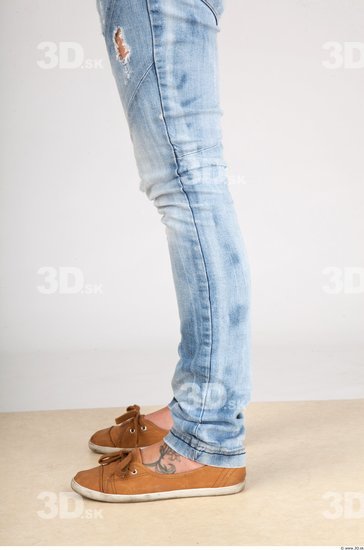 Calf Whole Body Woman Animation references Casual Jeans Slim Studio photo references