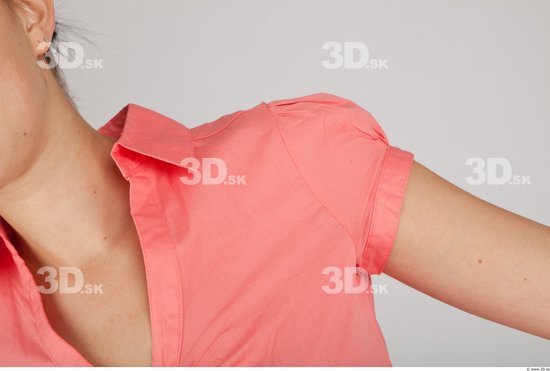 Arm Whole Body Woman Animation references Casual Formal Shirt Slim Studio photo references