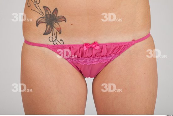 Hips Whole Body Woman Animation references Tattoo Casual Underwear Slim Panties Studio photo references