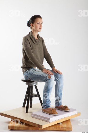 Whole Body Woman Artistic poses White Casual Slim