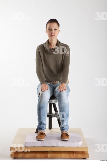 Whole Body Woman Artistic poses White Casual Slim