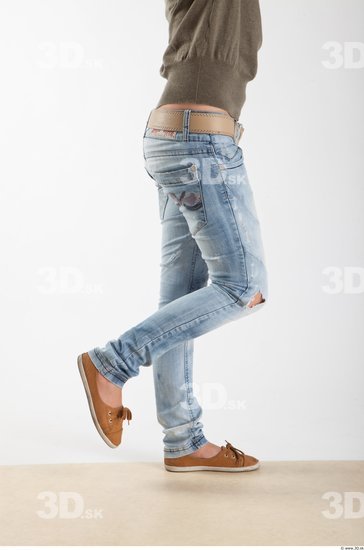 Leg Woman Animation references White Casual Jeans Slim