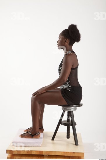 Whole Body Woman Artistic poses Black Sports Average Studio photo references