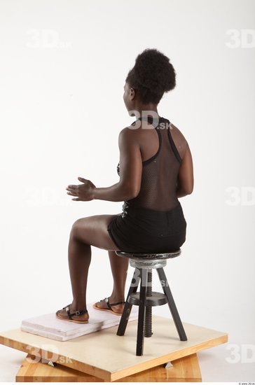 Whole Body Woman Artistic poses Black Sports Average Studio photo references