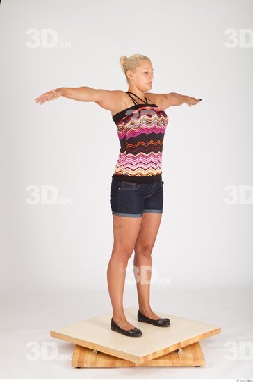 Whole Body Woman T poses Casual Average Studio photo references