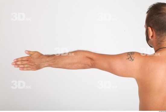 Arm Whole Body Man Nude Casual Average Studio photo references