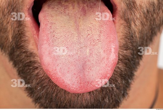 Whole Body Tongue Man Casual Average Bearded Studio photo references