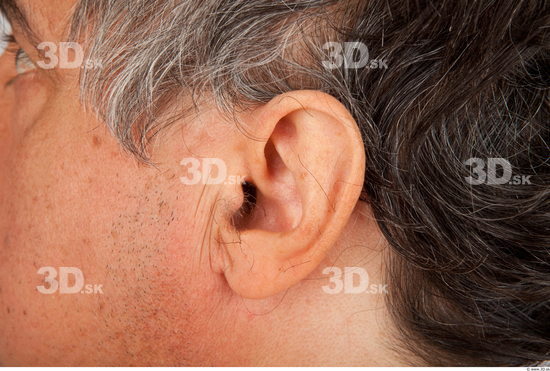 Ear Man White Average Wrinkles