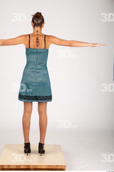 Whole Body Woman T poses Formal Dress Slim Studio photo references