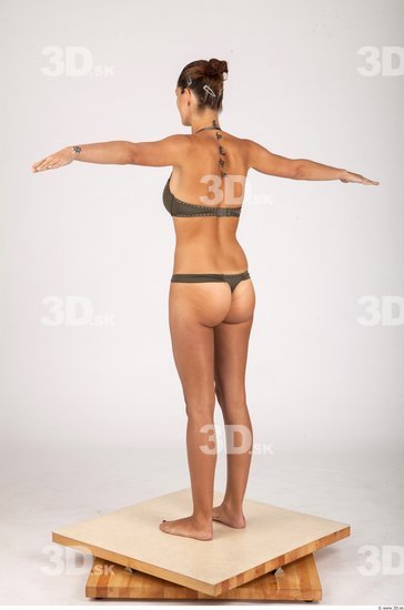 Whole Body Woman T poses Underwear Formal Slim Studio photo references