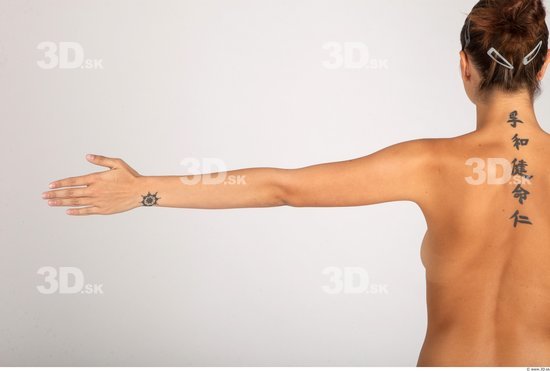 Arm Whole Body Woman Tattoo Nude Formal Slim Studio photo references