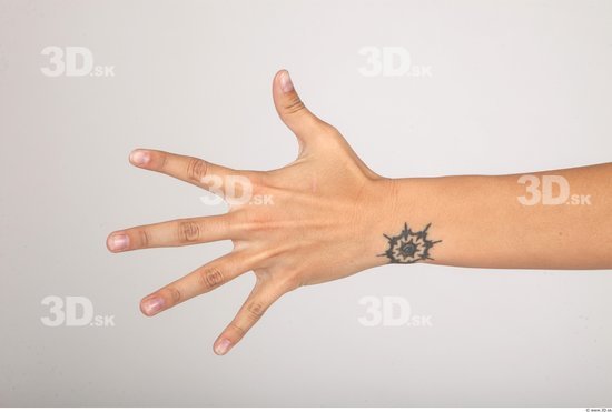 Hand Whole Body Woman Tattoo Formal Slim Studio photo references