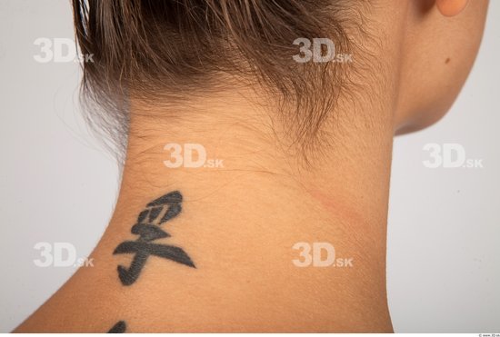 Neck Whole Body Woman Tattoo Formal Slim Studio photo references