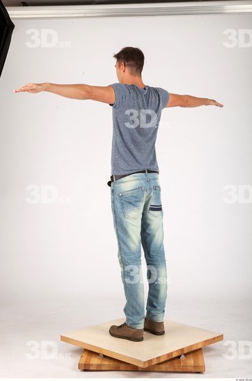 Whole Body Man T poses Casual Athletic Studio photo references