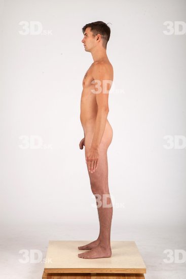 Whole Body Man Nude Casual Athletic Studio photo references