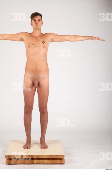 Whole Body Man T poses Nude Casual Athletic Studio photo references