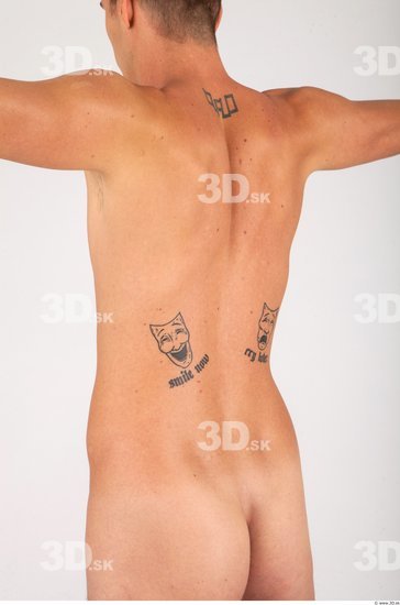 Whole Body Back Man Tattoo Nude Casual Athletic Studio photo references