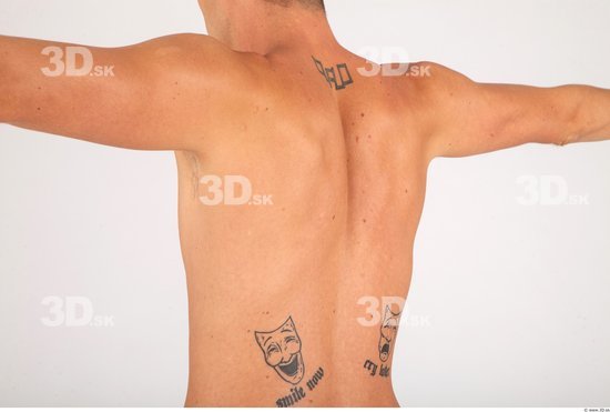 Whole Body Back Man Tattoo Nude Casual Athletic Studio photo references